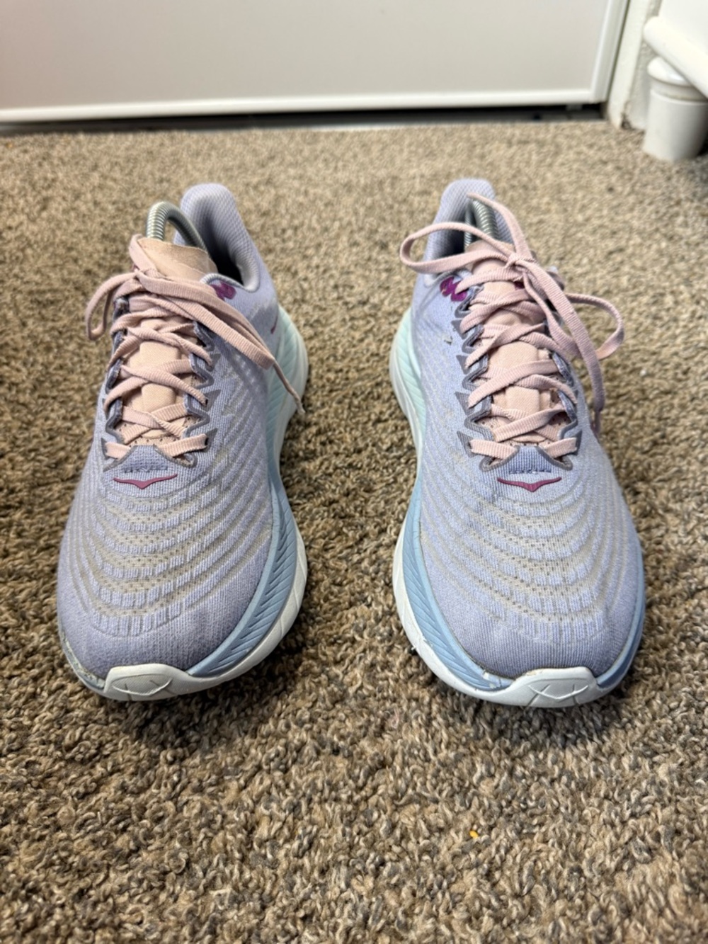 HOKA one one mach 5 Lavender Running Shoes with Pink Accents - Picture 2 of 6